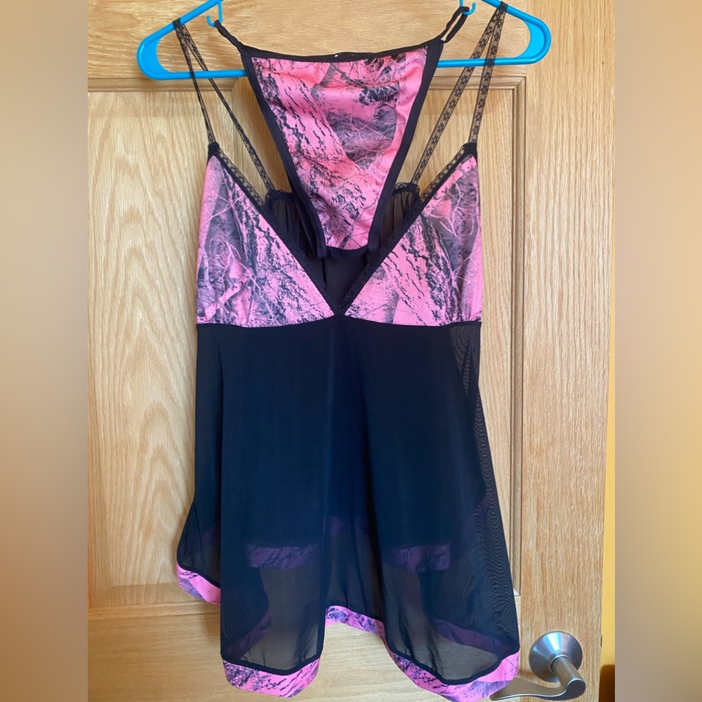 Pink and black camo  baby doll set M